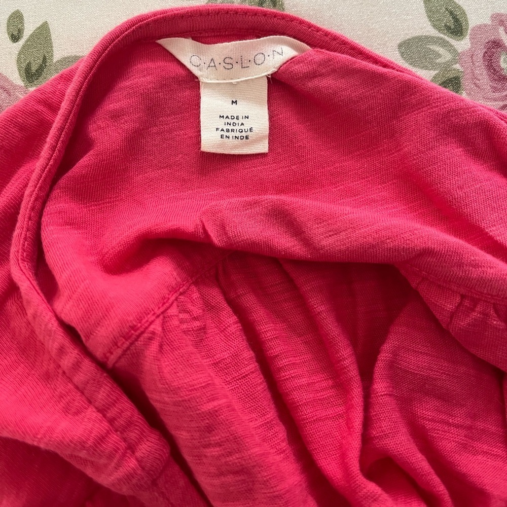 Caslon Size Medium Faux Wrap Long Sleeve 100% Cotton Nursing Friendly Pink Top - Picture 6 of 10